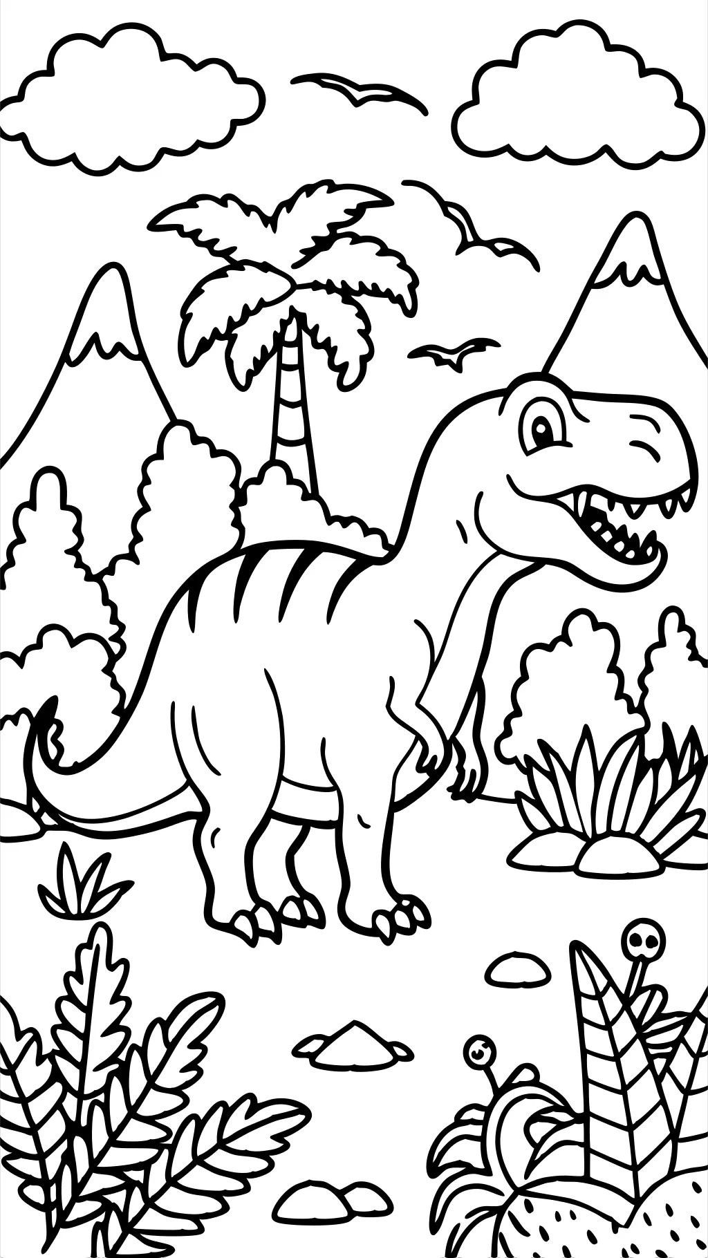 T Rex Páginas para colorear de Dinosaur